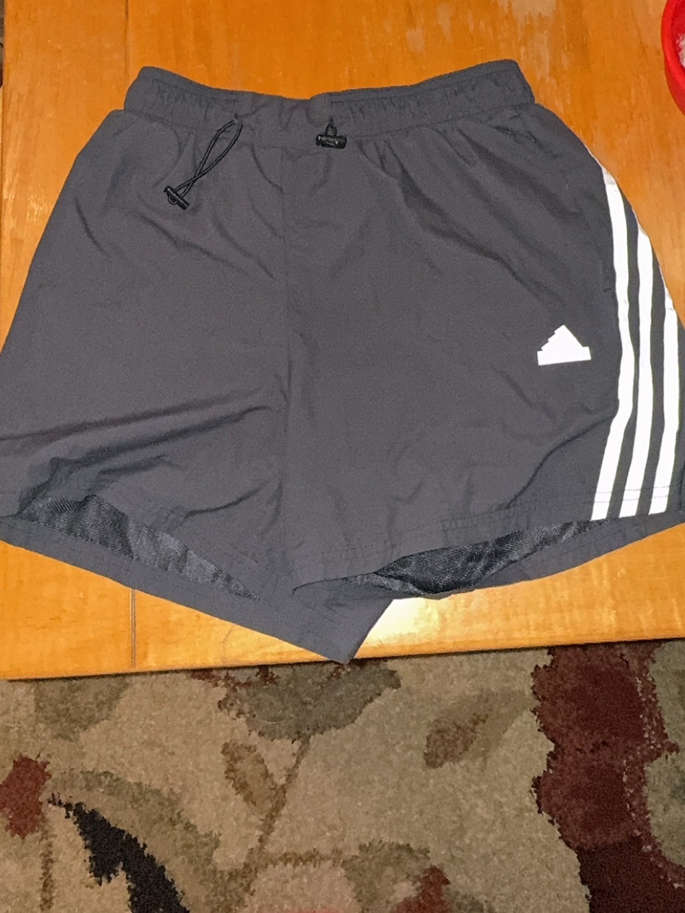 adidas Dark Gray Active Shorts with Black Mesh Lining